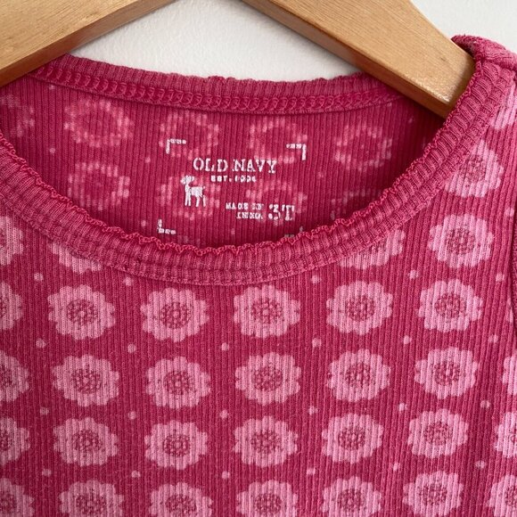 Old Navy Tank Top Pink Floral - Y2K Style Pink Pattern Size 3T - Picture 4 of 6